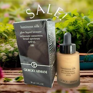Giorgio Armani Luminous Silk Glow Liquid Bronzer #100 SPF 15 New In Box NIB.